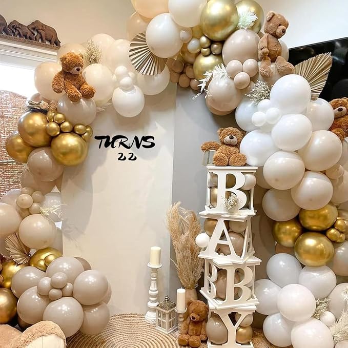 Archloon White Sand Gold Balloons Garland Arch Kit - Image 8