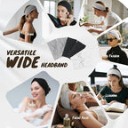 Headbands for Women, Non Silp Wide Hair Bands, Elastic Thick Head Bands, Stretchy Soft Sports Sweat Bands for Spa Workout Running Gym, Cotton Cloth Hair Accessories 6Pcs, Two Black/White/Gray