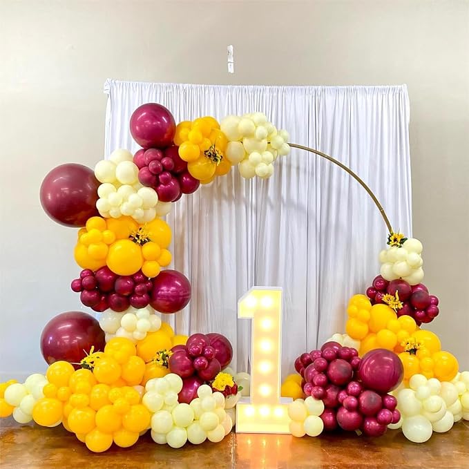 Double Stuffed Burgundy Balloons Different Size 115Pcs 5/10/12/18 Inch Maroon - Image 7