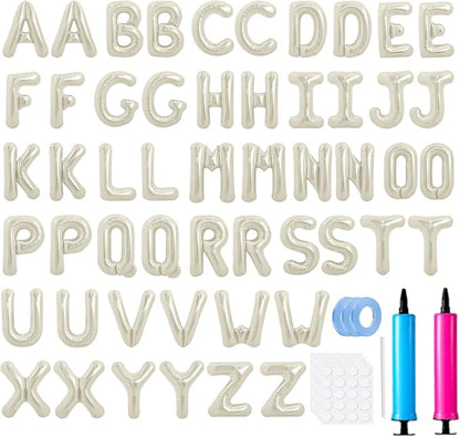 LIOZEOKUN Letter Balloons 16 Inch Alphabet A-Z Mylar Foil Balloons 2 Set by LIOZEOKUN