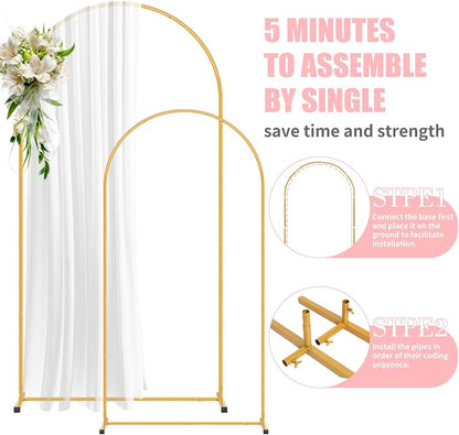 2 Pack Arch Backdrop Stand and Cover Set, Balloon Arch Stand | Metal Background - Image 3