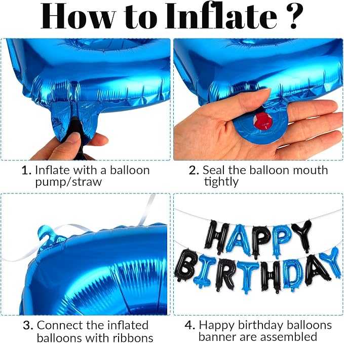 Happy Birthday Balloons Banner, Foil Balloon Personalized Name Letters Balloons - Image 7