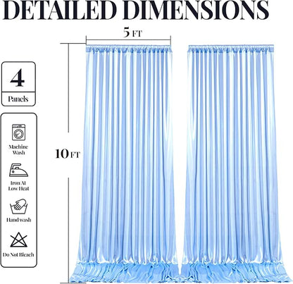 20x10ft Blue Glitter Backdrop Curtain - Image 9