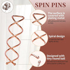 20PCS Spiral Hair Pins, Spin Pins Spiral Bobby Pins for Girls, Women and Kids, Non-Scratch Round Clip & Bun Twist, Stylish Bun Bobby Pins, Premium Spin Pins for Hair, Gold