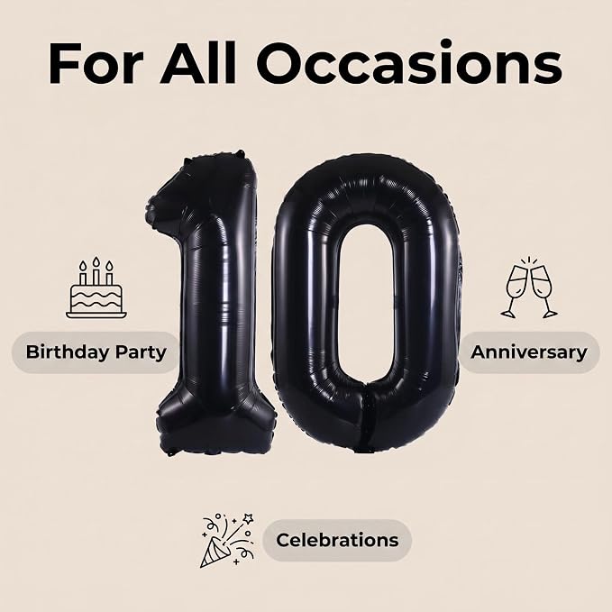 YPSelected 32 Inch Large Foil Helium Number Balloon Birthday Wedding Party 0-9 - Image 4