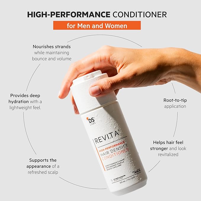 DS Labs Revita Shampoo & Conditioner Kit, 205 mL - Two-Step Scalp Care System for Fuller-Looking, Volumized Hair, Lightweight Hydration, Sulfate & Silicone Free, Color Safe, For Men & Women