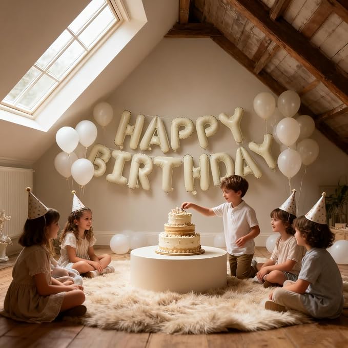 16" Happy Birthday Foil Letter Balloons Banner Set | Alphabet Balloons - Image 4
