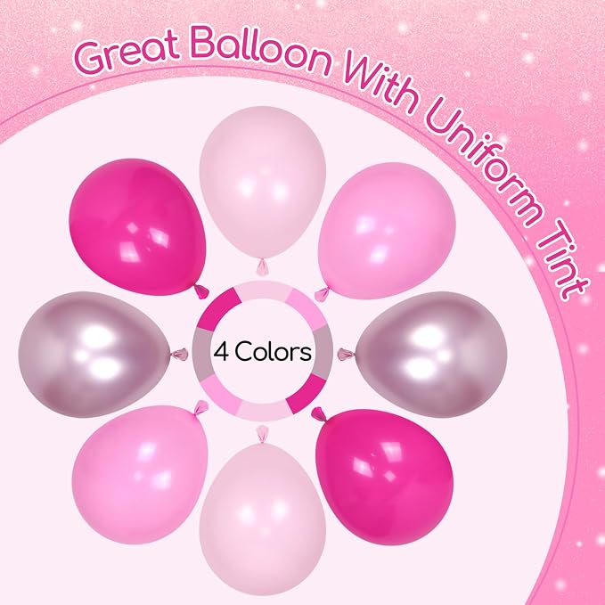 60pcs Hot Pink Balloons 12inch - Image 4