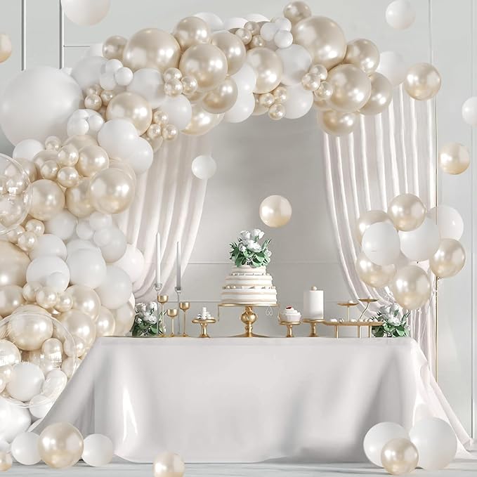 White Balloon Arch Kit for Wedding Bridal Shower Baby Shower Decorations | - Image 4