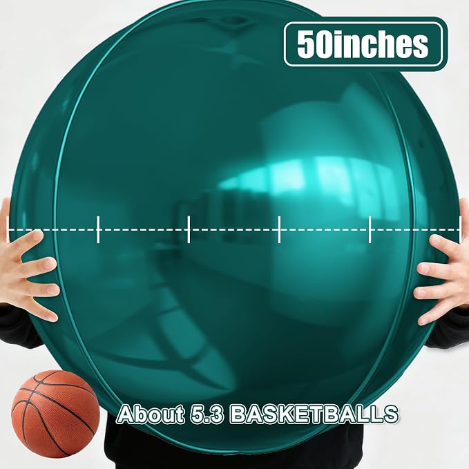 50 Inch Giant Dark Green Round Foil Balloons - Image 3