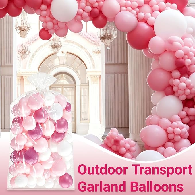 6 Pack Large Balloon Storage Bags 98"x59" Clear Carrying - Image 3