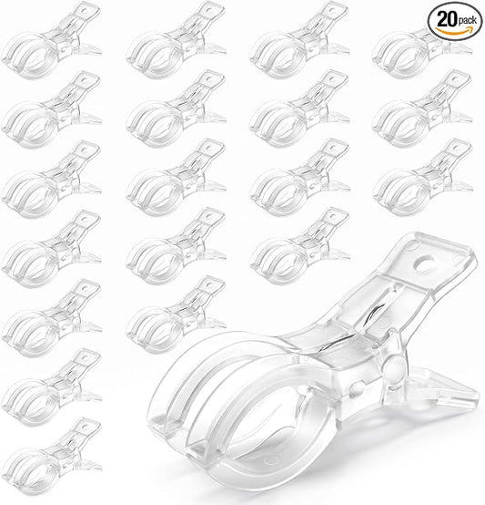 Putros 20 Pack Balloon Arch Clips 3.5 Inch Clear Spring Clamps by Putros