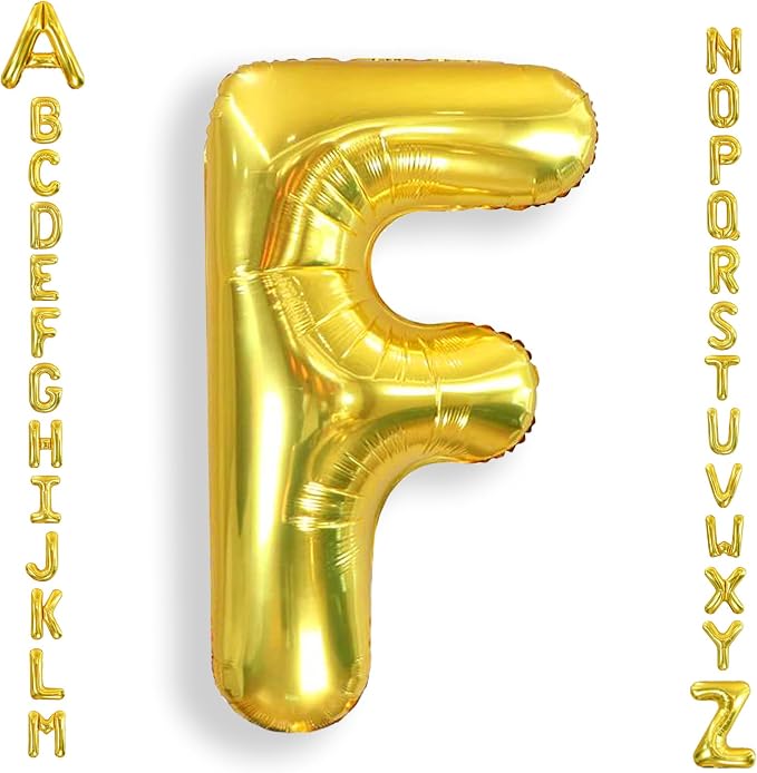 AULE 40 Inch Gold F Balloon Letter Foil A-Z Birthday Big Alphabet | Birthday by AULE