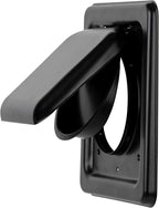 NO-PEST VENT, Exclusive Dual Door Dryer Vent Cover Outdoor 4 inch, Made in USA w Highest UV Resistant Plastic in any Outdoor Vent Cover, No Lint Collecting Screen (Onyx, 4” Metal Vent With Duct Tube)