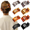 Velscrun Flat Hair Clips for Women Girls, 2 Styles 8 Pcs Lay Flat Claw Clips, Strong Hold French Duck Billed Large Side Hair Jaw Clip for All Hair Types, Non Slip Grip for Daily Styling Leopard
