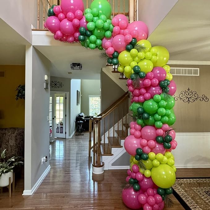 Pink and Green Balloons, 12 Inch Hot Pink Sage Green Balloons - Image 8