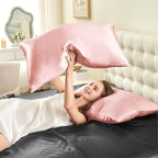 INFIIXSO Mulberry Silk Pillow Cases King Size Set of 2, Silk Pillowcase with Hidden Zipper 20"x36", Extraordinary Smooth and Soft Pillow Case for Hair and Skin(Coral, 2 Pack)