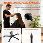 1875W Ionic Standing Hair Dryer, Professional Salon Bonnet Dryer on Wheels, Adjustable Hood & Height, 3 Heat Settings, Quick Shut-Off Rolling Hair Steamer Machine for Deep Conditioning & Styling, Gray