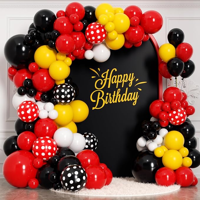 175Pcs Red Yellow Black Balloon Garland Arch Kit by Unknown