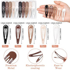 Gingbiss 50Pcs Snap Hair Clips for Women, 2.3 Inch Silicone Coating Classic Metal Hair Barrettes with Storage Case for Women Girls, No Slip Hair Accessories for Hair, 5 Assorted Colors