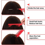Patelai 30 Pieces Rat Tail Combs Bulk, Hair Teasing Fine Tooth Pintail Combs Braiding Hair Styling Tools with Steel Pin for Stylists Salon Teasing Sectioning Coloring Detangling(Red)