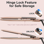 Hair Straightener with Ceramic Floating Plates for Sleek, Smooth & Soft, Dual Voltage Digital Display 150°C–230°C Ceramic Hair Flat Iron and Curler 2 in 1 for All Hair Types