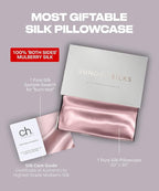Colorado Home Co, 100% Mulberry Silk Pillowcase, King Size, Light Pink, 22 Momme, Zipper Closure, OEKO-TEX Certified
