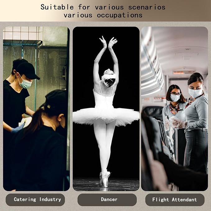 Invisible Hair Nets 50cm with 20Pcs,50Pcs U Shaped Bobby Pins,20Pcs Hair Ties and a Comb Styling Accessories Set,50cm for Ballet Bun,Wig,Food Service,Cabin Attendant, for Women and Girls(Brown)