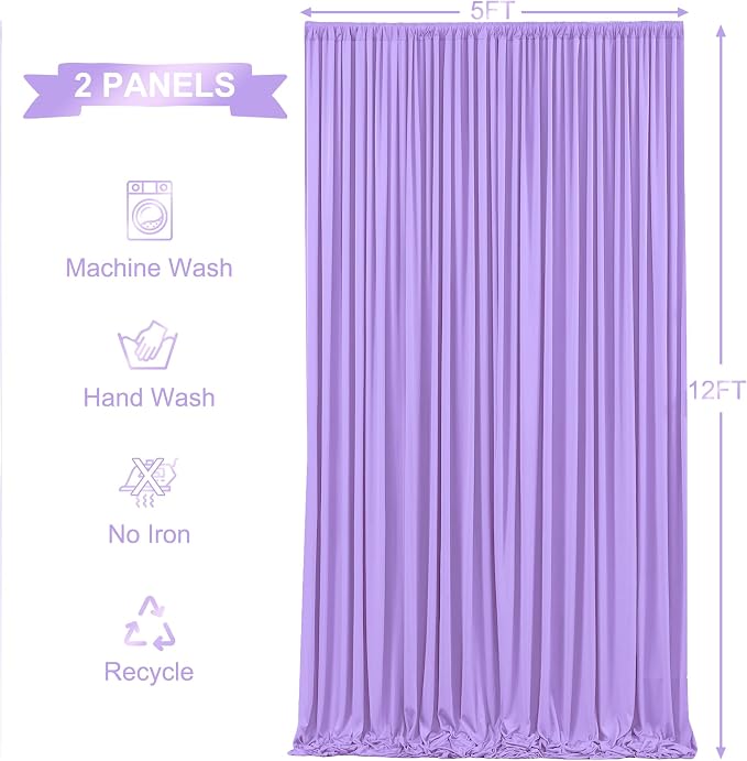 10x12 Lavender Backdrop Curtains - Image 6