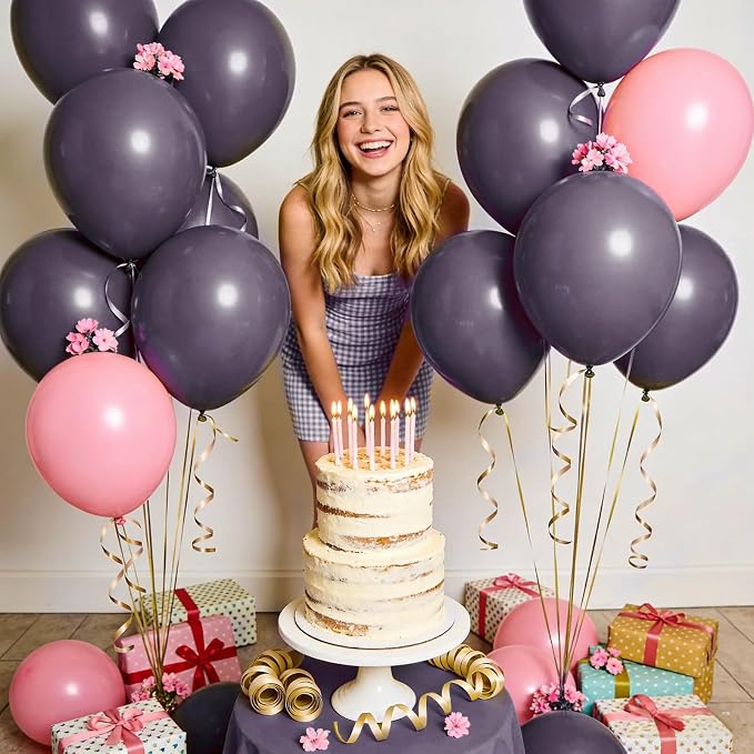 110pcs Dusty Purple Balloon 12 Inch, Dusty Purple Latex Balloons - Image 4