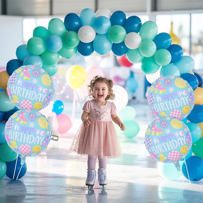 Roller Skate Foil Balloons Set, Pastel Helium Balloons - Image 3