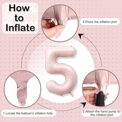Foil 15 Balloon, Dusty Light Blush Pink Big Number 15 Balloons - Image 7