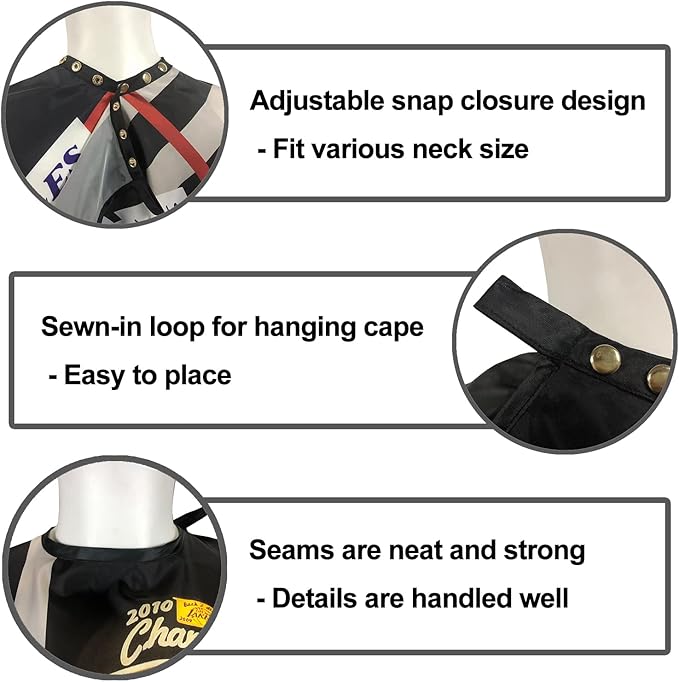 Barber Capes for Men Hair Cutting Salon Cape with Snaps Hairdresser Gown Stylist Cape- 63”× 56”