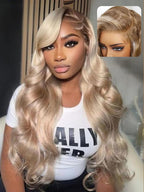 KLAIYI Ombre Ash Blonde Loose Body Wave Pre Everything Glueless 13x4 Lace Front Wigs Human Hair Balayage Precut Pre Plucked Bleached Bye Bye Knots 30S Ready to Wear and Go Wig Beginner Friendly 22Inch