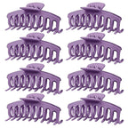 TOCESS Hair Claw Clips for Women - 8PK Large Neutral Matte Jumbo Hair Clips for Thick, Thin, Long, Short, Curly Hair Girls, Big Jaw Clip Set for Daily Use (Violet Purple)