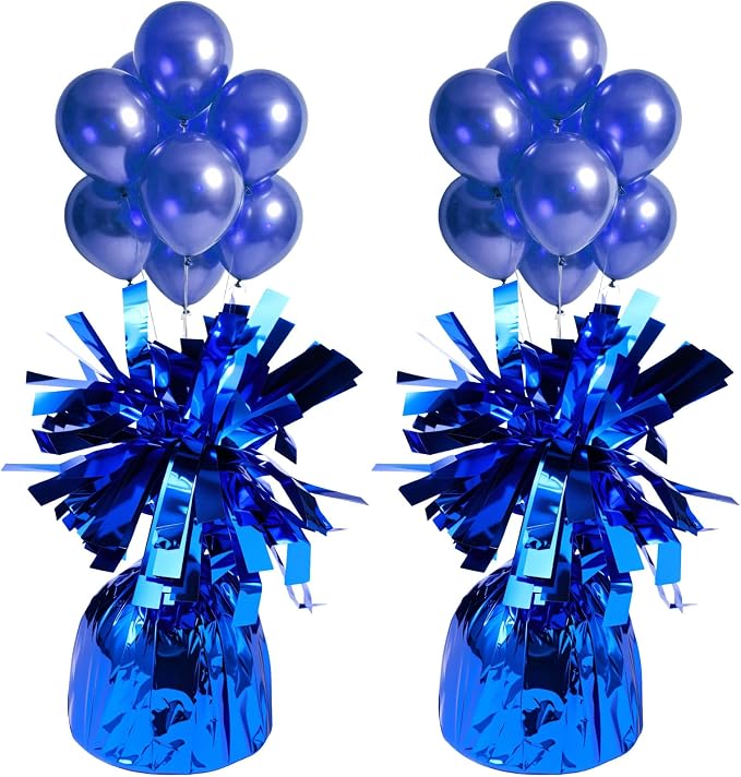 2 Pcs Balloon Weights Blue Metallic Anchor Balloon Holder by Unknown