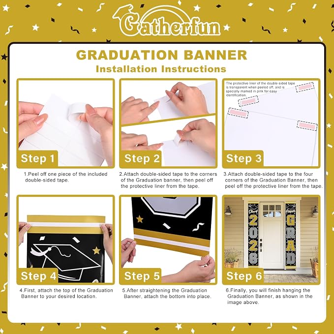 2026 Graduation Decorations, Congrats Grad Banner Backdrop - Image 3