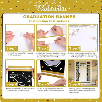 2026 Graduation Decorations, Congrats Grad Banner Backdrop - Image 3