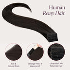 GOO GOO Genius Tape in Hair Extensions, Hand Tied Tape Weft, 2 Dark Brown, 16inch 50g 20pcs, Remy Human Hair, Seamless Invisible Tape, Natural Blend, Lightweight