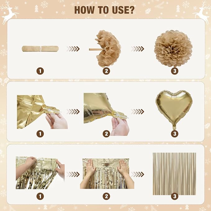 White and Gold Happy Birthday Party Decorations - Image 7