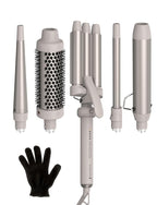 Remington Trendology 5-in-1 Multi-Styler Curling Wand Set with Ceramic Round Brush and 4 Interchangeable Ceramic Curling Wands (0.5“-1.25”)
