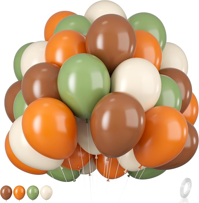 Sage Green and Orange Balloons, 12 Inch Green Brown Orange Balloons Olive Green by BIAPIAN