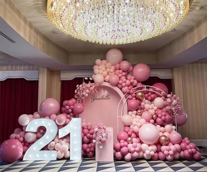 MEBAY Retro Rose Baby Pink Champagne White Sand Balloons Garland Arch Kit - Image 8