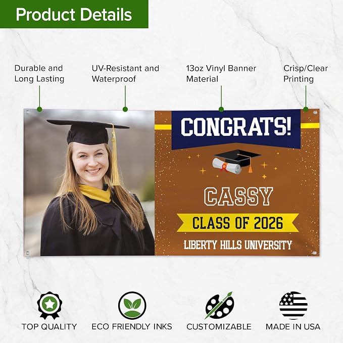 Graduation Banner, Personalized Class of 2026 Backdrop - Image 7