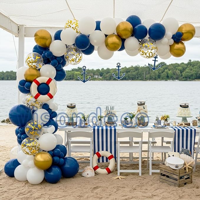 Navy Blue Balloon Arch Kit, 10 Gold Confetti, Graduation 2026, Baby Shower - Image 8