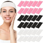 Hanaive 120 Pieces Disposable Headbands for Facials Spa Headbands with Convenient Closure Stretch Non Woven Skin Care Hair Band Soft for Women Salons Face Washing, Shower, Pink, Black, White