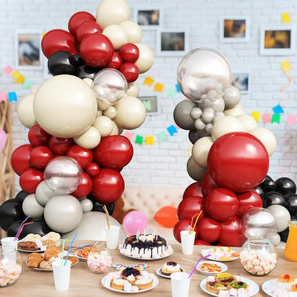 Ruby Red and Black Balloons Arch Kit - Image 7