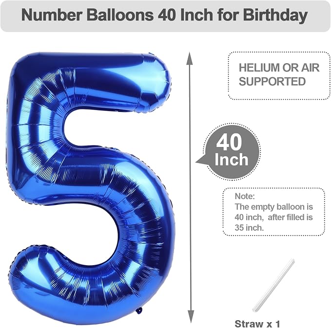 Numbers 23 Balloon 40Inch Blue Balloons - Image 5