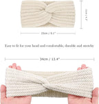 DRESHOW Knit Crochet Headband for Women Ear Warmer Soft Turban Stretch Warmer Headbands Winter Fashion Head Wrap