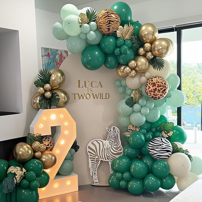 Green and Gold Balloons 12 Inch Emerald Forest Hunter Dark Sage Green Gold Sand - Image 3